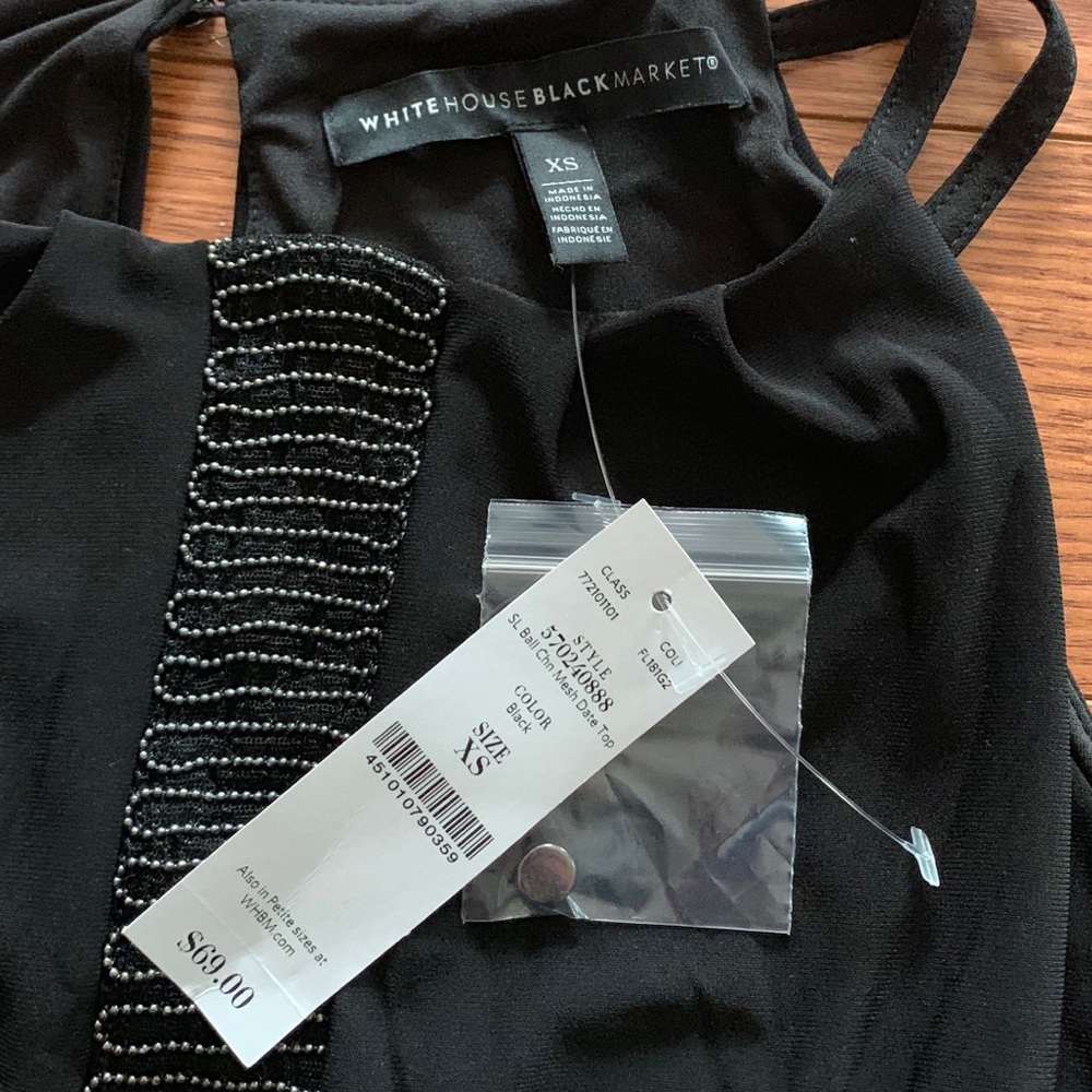 NWT WHBM High-Neck Embellished Shell - Picture 7 of 8